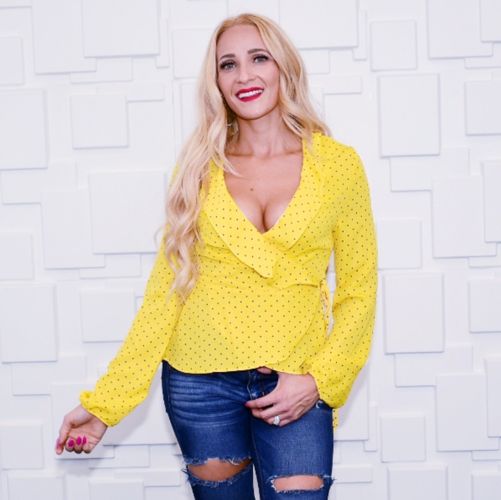 Polka Dot Wrap Top - Picture 3 of 5
